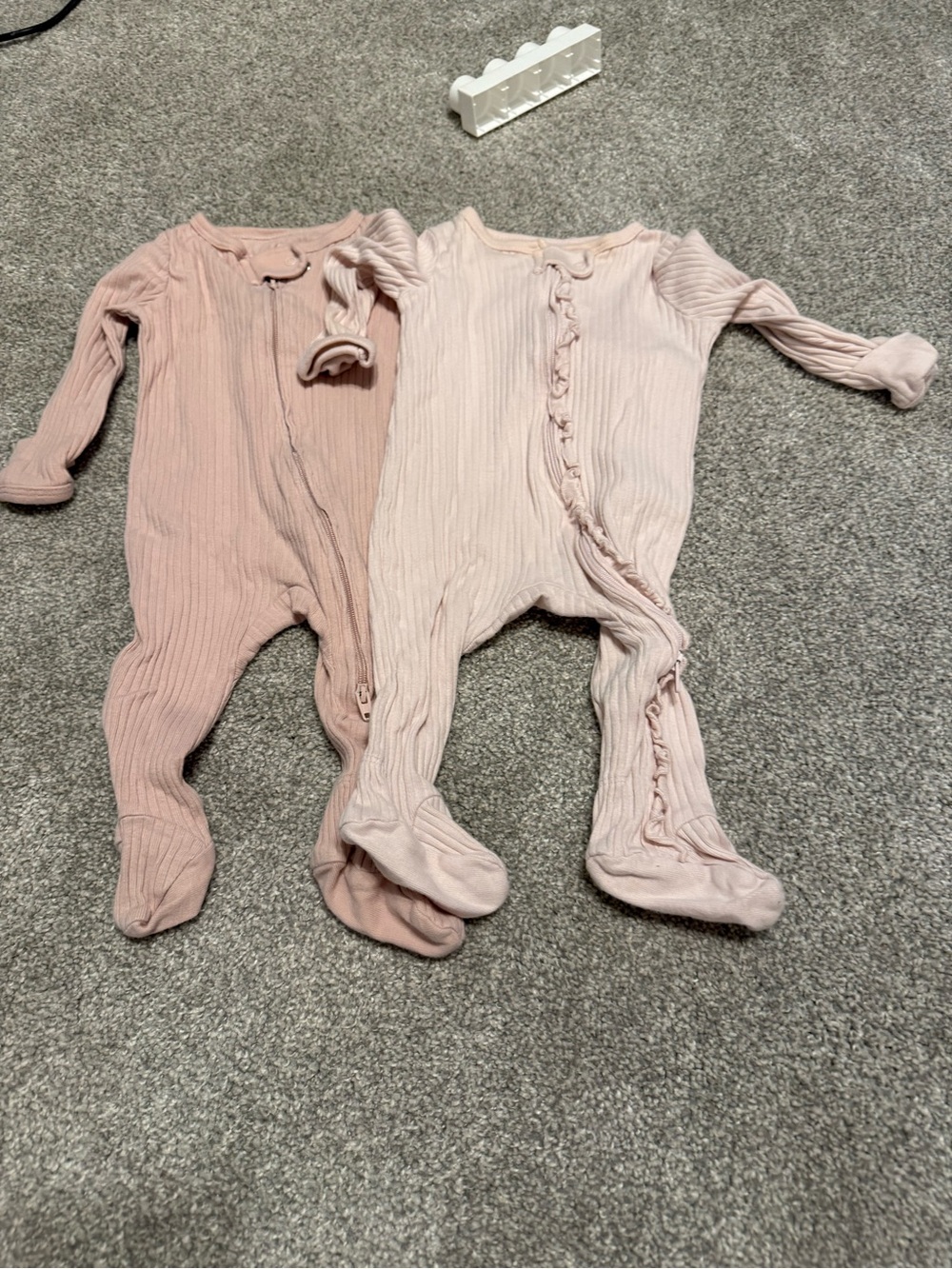Target Baby Ribbed Footed One-Piece Set in Light Pink and Dusty Rose